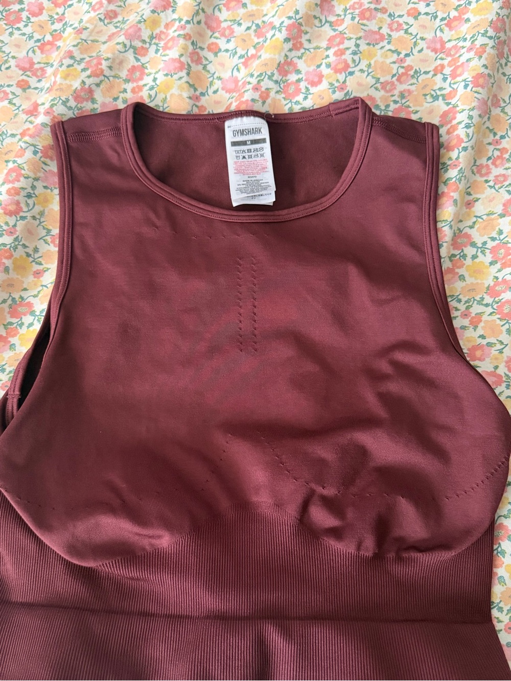 Gymshark Burgundy Seamless Crop Top